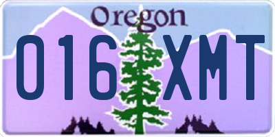 OR license plate 016XMT