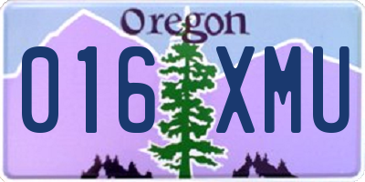 OR license plate 016XMU
