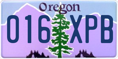 OR license plate 016XPB