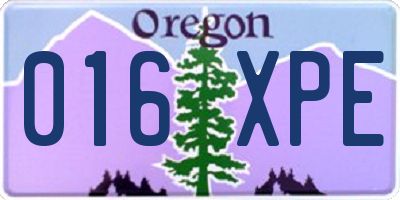 OR license plate 016XPE