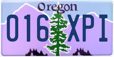 OR license plate 016XPI