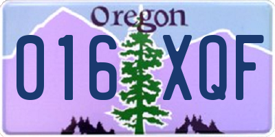 OR license plate 016XQF