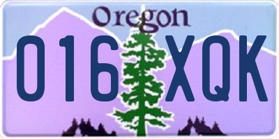 OR license plate 016XQK