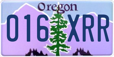 OR license plate 016XRR