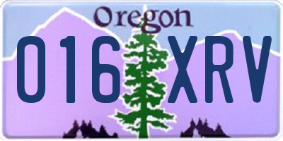 OR license plate 016XRV