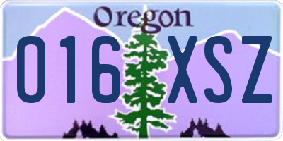 OR license plate 016XSZ