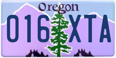 OR license plate 016XTA