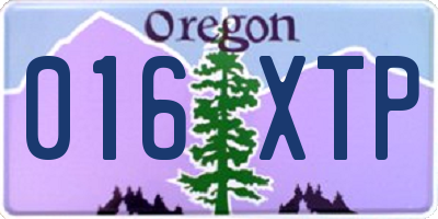 OR license plate 016XTP