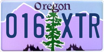 OR license plate 016XTR