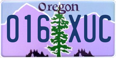 OR license plate 016XUC