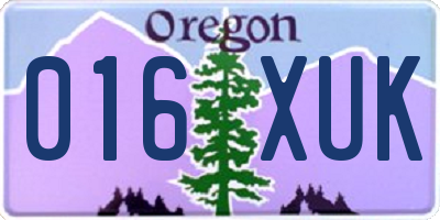 OR license plate 016XUK