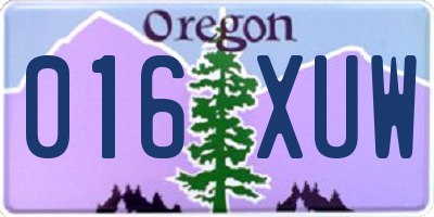 OR license plate 016XUW