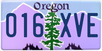 OR license plate 016XVE