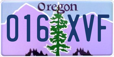 OR license plate 016XVF