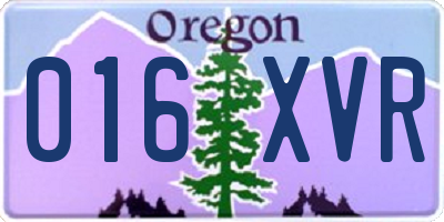 OR license plate 016XVR