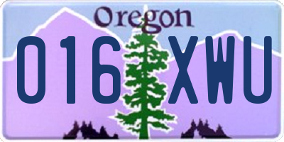 OR license plate 016XWU