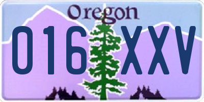 OR license plate 016XXV