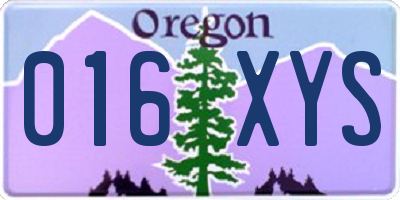 OR license plate 016XYS