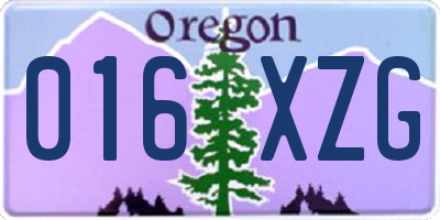 OR license plate 016XZG