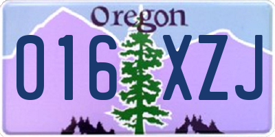 OR license plate 016XZJ