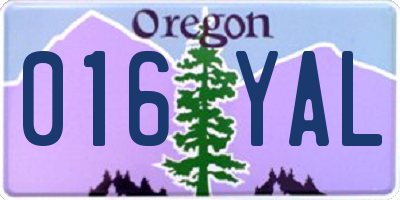 OR license plate 016YAL