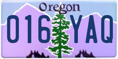 OR license plate 016YAQ