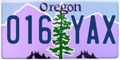 OR license plate 016YAX