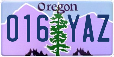OR license plate 016YAZ