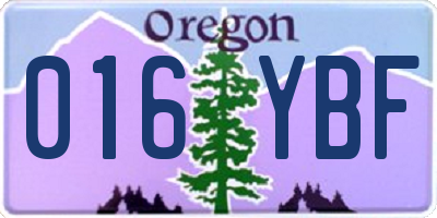 OR license plate 016YBF