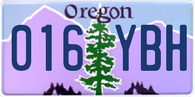 OR license plate 016YBH