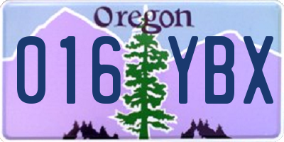 OR license plate 016YBX