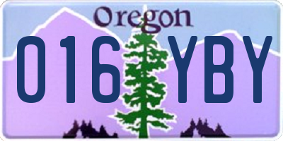 OR license plate 016YBY