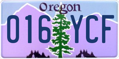 OR license plate 016YCF