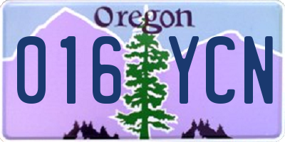 OR license plate 016YCN