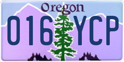 OR license plate 016YCP