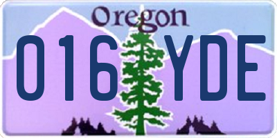 OR license plate 016YDE