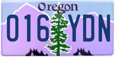 OR license plate 016YDN