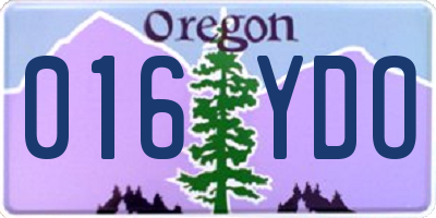 OR license plate 016YDO