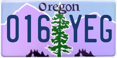 OR license plate 016YEG