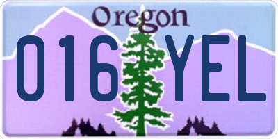 OR license plate 016YEL
