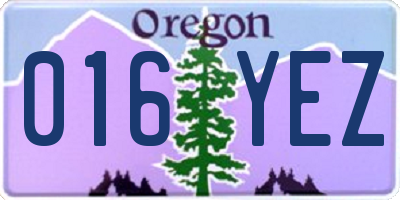 OR license plate 016YEZ