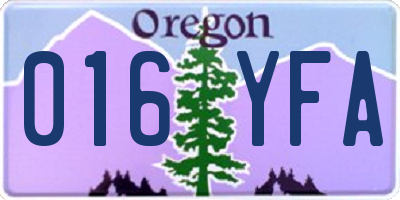 OR license plate 016YFA