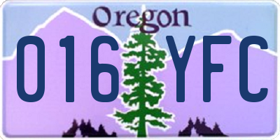 OR license plate 016YFC