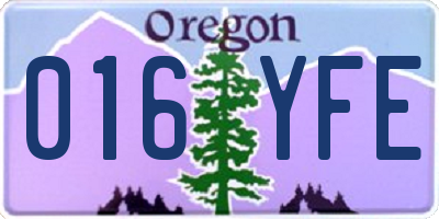 OR license plate 016YFE