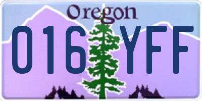 OR license plate 016YFF