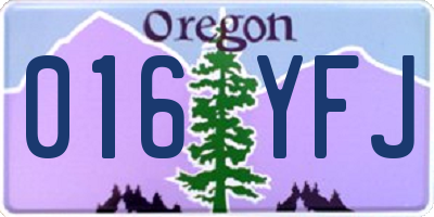 OR license plate 016YFJ