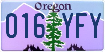 OR license plate 016YFY