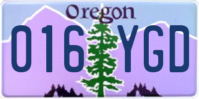 OR license plate 016YGD