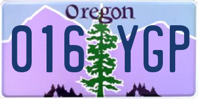 OR license plate 016YGP