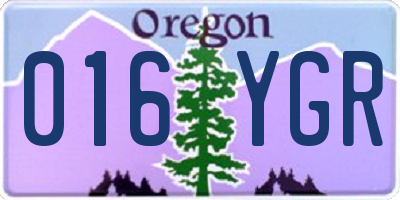 OR license plate 016YGR